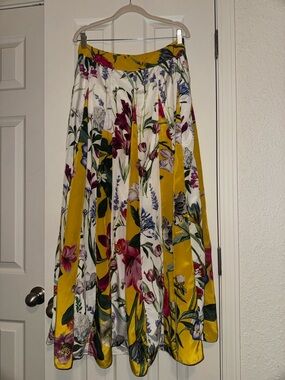 Rococo Sand for Anthropologie Yellow Aprile Floral Maxi Skirt - Size 8